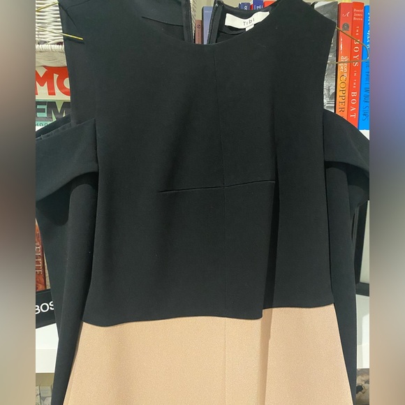 NWOT TIBI Beige and Black Colorblock Midi Dress - Picture 4 of 5
